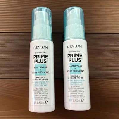 Revlon Prime Plus Mattifying Pore Reducing Makeup Skin Primer 1 oz Lot of 2! - Image 1 of 3