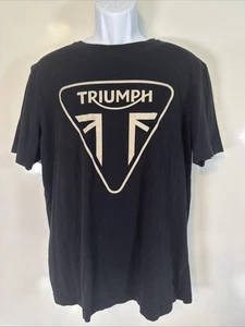 Triumph Motorcycle Helston Classic Badge Jet Black Crewneck T Shirt XL - Picture 1 of 5