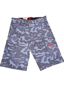 Boys Size 10 Reg Levi's Youth Boys' Cargo Shorts Adjustable Waistband Blue Camo - Picture 1 of 8