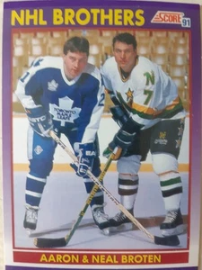 NHL Brothers Broten #307 SCORE Hockey Cards 1991-92. FREE SHIPPING - Picture 1 of 2