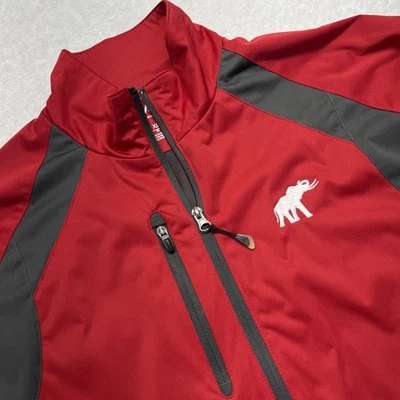 Chaqueta forrada de manga larga activa con cremallera frontal con logotipo de elefante Antigua XL roja Foto 1 de 4