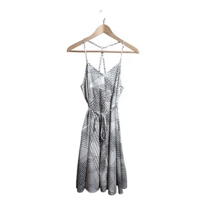 Motherhood Maternity Dress Black & White Geometric Print Sleeveless Adjustable S - Picture 1 of 10