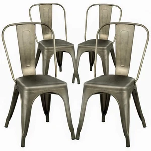 Metal Dining Chairs Metal Chairs Patio Chair Seat Height Dining Room Kitchen ... - Picture 1 of 8