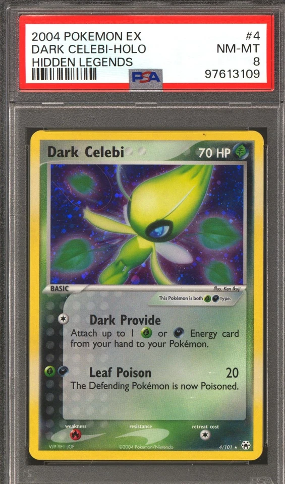 Pokemon EX Hidden Legends Dark Celebi 4/101 PSA 8 - Image 1 of 1