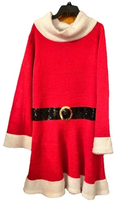 Vestido Suéter Rojo Navidad Mrs. Claus Talla XXL 20 Damas Holiday Time Elf Helper Foto 1 de 4