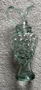 Vintage Glass Mod Dep Italy Bubble Grapes Decanter Oil Vinegar - Picture 1 of 9