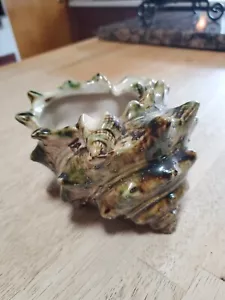 Vtg Ceramic Conch Shell Shaped Planter/Ashtray 5×4×3" Japan - Picture 1 of 6
