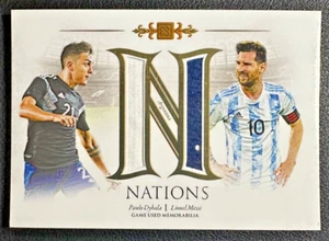 LIONEL MESSI & PAULO DYBALA 2021-22 Futera Unique Nations Game-Used Relics 08/35 - Picture 1 of 2