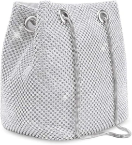Women'S Evening Bag- Upgraded Size Full Rhinestones Bucket Bag Shining Bag Shoul - Picture 1 of 6