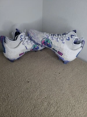 NEW Under Armour Spotlight Clone Womens 12 White Football Cleats 3026342 S67 - Image 1 of 4