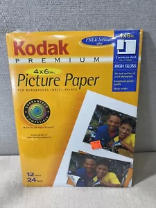 Lote de 2 papeles fotográficos premium Kodak 12 hojas 4x6 sin bordes alto brillo en chorro - Imagen 1 de 2