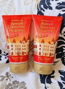 BATH & BODY WORKS X2 BRIGHT CHRISTMAS MORNING EXFOLIATING GLOW BODY SCRUB WASH - Picture 1 of 1