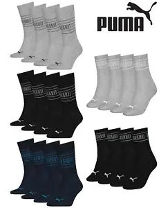 PUMA Classic Sports Socks Mens Womens Sport Crew Sock 4 Pairs Multipack - Picture 1 of 6
