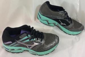 Mizuno Women Shoes 6W Gray Wave Inspire 9 Dynamotion Fit Running Lace Up Sneaker