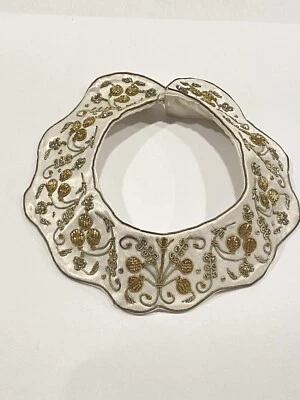 Vintage India Gold Metal Wire Embroidered Satin Collar - Image 1 of 4