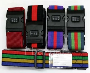 4 x LUGGAGE STRAP w Resettable 3-digit Combination Travel Lock Straps - Picture 1 of 1