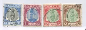 Malaya Perak 1950 50 cents to $5 used - Foto 1 di 1