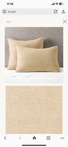 Restoration Hardware SETA RAW SILK FAILLE King SHAM Sand Color $355 - Picture 1 of 8