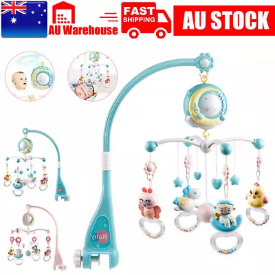 Baby Mobile Hanging Musical Bed Bell Crib Cot Wind Up Music Box Gift Rattle Toys • 36.95$
