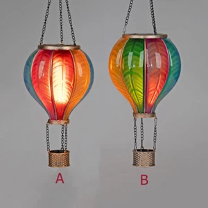 Ballon 14x25 cm mit Solar Licht Acryl Laterne Flammen formano 552013 Gartendeko - Bild 1 von 3
