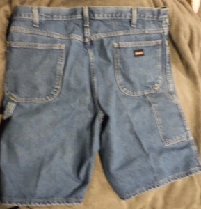 Dickies Carpenter Shorts Mens 42 RELAXED FIT 100 % COTTON Blue Denim Work - Picture 1 of 5