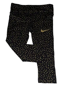 Nike Baby Girls Black Stars Gold Logo Leggings Size 2T - Picture 1 of 6