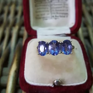 925 Sterling Silber Ring, natürlicher Farbwechsel Fluorit, 3ct, Größe N,5 US 7 - Bild 1 von 8