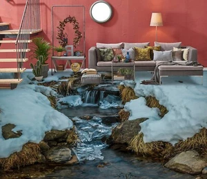 3D Schnee Fluss C1979 Fußboden Wandbild Unentschied BildTapete Familie DE Amy - Bild 1 von 5
