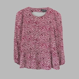 Whistles Rough Weave Print Cut Out Peplum Top | UK 8 - Picture 1 of 7