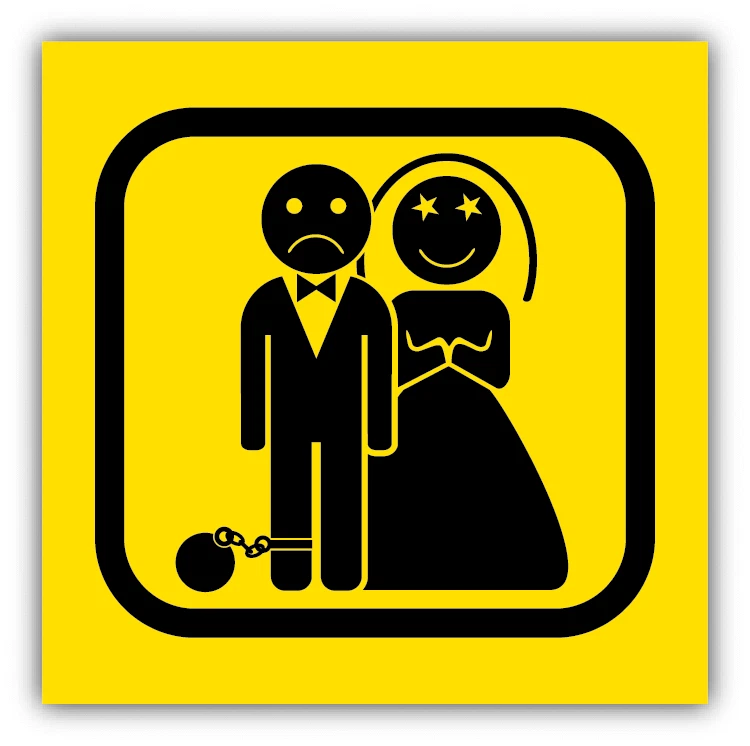 Game Over Wedding Warning Sign Funny Humor Car Bumper Sticker Decal 5" x 5" - Image 1 of 1