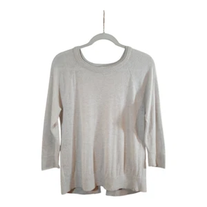 Suéter Club Monaco 100 % cachemir manga 3/4 espalda dividida en gris para mujer XS - Imagen 1 de 6