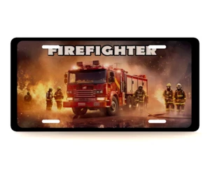Firefighter Novelty License Plate - Picture 1 of 6