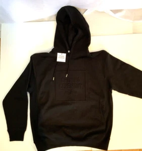 $195 OPENING CEREMONY Men's Cloud Black Embossed Box Logo Hoodie Size S - Picture 1 of 6