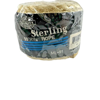 NUEVO SELLADO De Colección Años 80 STERLING BRAND Cuerda SISAL Artesanía 1/4" x 50' Foto 1 de 4