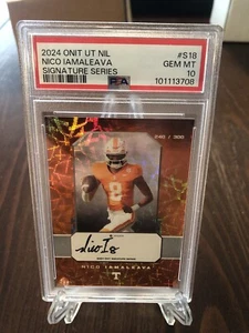 2024 ONIT UNIVERSITY OF TENNESSEE NICO IAMALEAVA AUTO 240/300 PSA 10 POP 4 NICE! - Bild 1 von 3