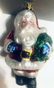 Chiave ottone 2002 vetro artigianale decorazione natalizia Babbo Natale con sacco nuova con scatola - Foto 1 di 4