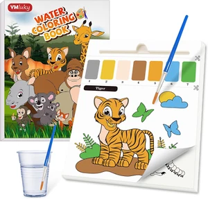 Paint with Water Books for Kid,Forest Animals Coloring Book with Watercolor Pain - Picture 1 of 21