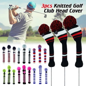 Cubierta de cabeza de palo de golf tejida 3 piezas palanca con cordón para cuñas hierros híbridos - Imagen 1 de 18