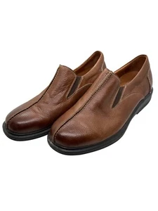 Gravity Defyer Mens Brown Leather Slip-On Shoes Loafers TB8053B Size 9 - Picture 1 of 7