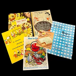 Vintage Lot Of 6 Recipe Pamphlets Cookbook Barbecue California Wine Candies Cake - Picture 1 of 19