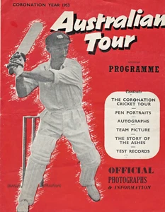 INGLATERRA V AUSTRALIA 1953 PARTIDO DE PRUEBA ~ PROGRAMA OFICIAL FOTOGRAFÍAS E INFORMACIÓN - Imagen 1 de 5