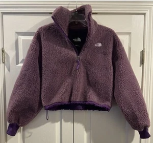 The North Face Platte Sherpa 1/4 Zip Cropped Fleece Purple Plum Damen Gr. XS - Bild 1 von 4