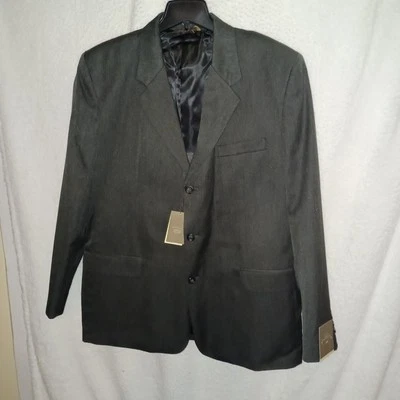 Merona Men's 46R Modern Fit Herringbone Gray Sport Coat Suit Jacket Blazer (8B) - Image 1 of 4