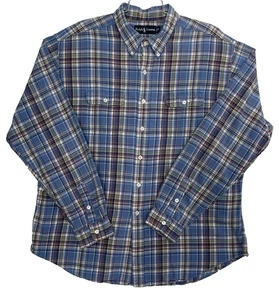 Ralph Lauren camicia uomo XXL blu a quadri con bottoni maniche lunghe - Foto 1 di 12