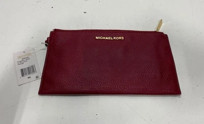 Cartera sin asas Michael Kors Bedford de cuero rojo con correa para la muñeca Foto 1 de 4