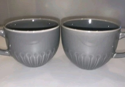 Set of 2 Ikea STRIMMIG 12oz Coffee Mug/Cup Gray Stoneware Coffee Mug Ikea #12011 - Image 1 of 4