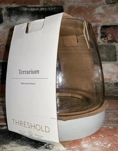 Threshold 6" x 6" Glass & Cement Terrarium Indoor Outdoor Decor NIB - Picture 1 of 8
