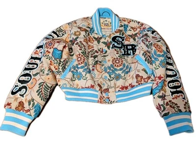 Smoke Rise 红色挂毯绗缝轰炸机夹克尺寸 XL — 第 1/4 张图片