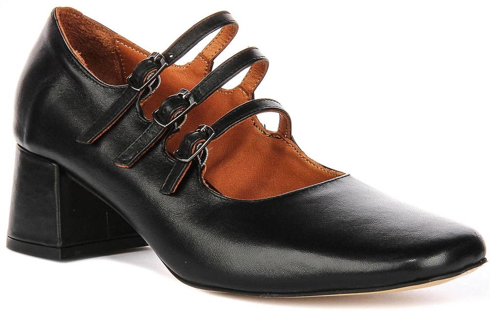 Justinreess England Kate 2 Tres Buck Correa Media Mujer Tacón en Negro Ru 3-9 - Imagen 1 de 1