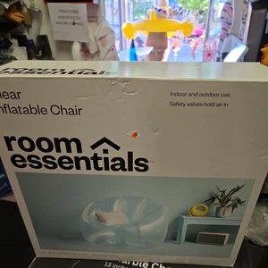 NEW Inflatable Novelty Dorm Chair Clear Color - Room Essentials 38" x 40" - Picture 1 of 4